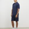 Navy Slim Fit Textured Tipped Shorts