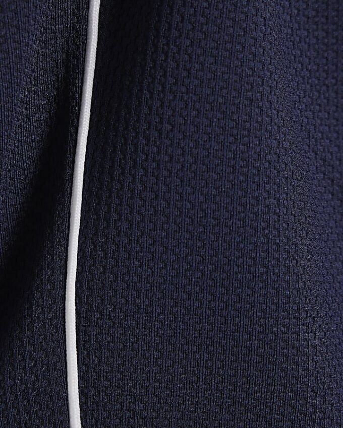 Navy Slim Fit Textured Tipped Shorts