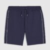 Navy Slim Fit Textured Tipped Shorts
