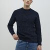 Navy Slim Fit Waffle Knit Jumper