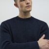 Navy Slim Fit Waffle Knit Jumper