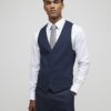 Navy slim fit waistcoat