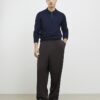 Navy Slim Fit Zip Polo Shirt