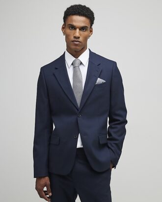Navy Stretch Slim Fit Suit Jacket