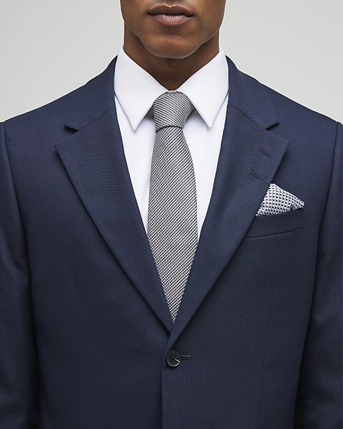 Navy Stretch Slim Fit Suit Jacket