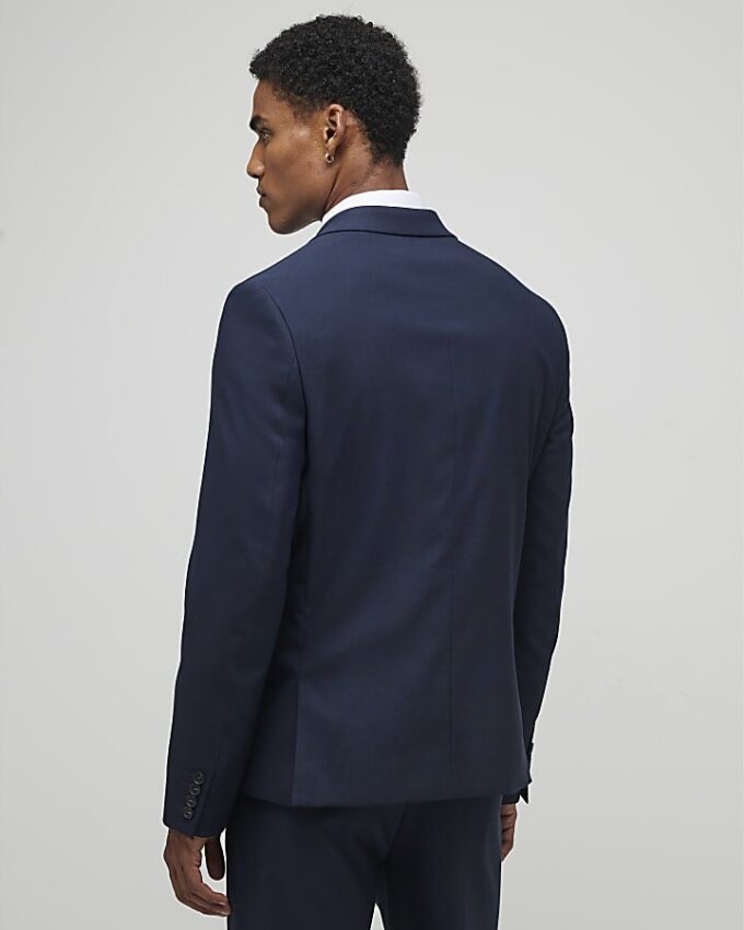 Navy Stretch Slim Fit Suit Jacket