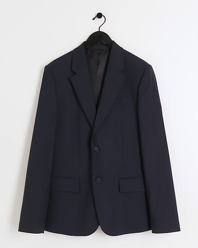 Navy Stretch Slim Fit Suit Jacket
