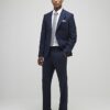 Navy Stretch Slim Fit Suit Trousers