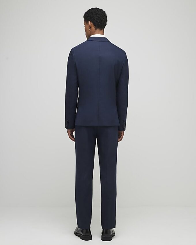 Navy Stretch Slim Fit Suit Trousers