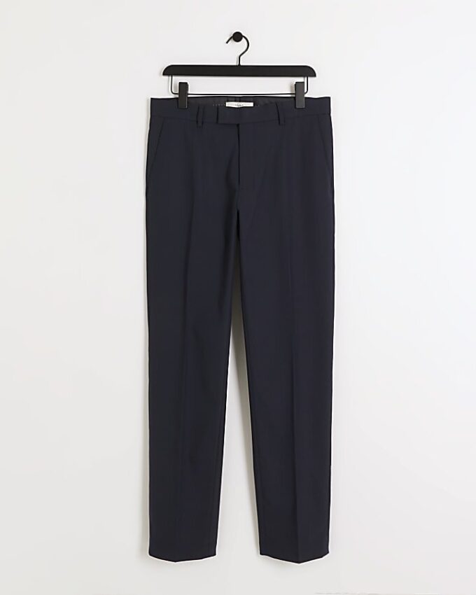 Navy Stretch Slim Fit Suit Trousers