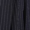 Navy Stripe Deep Pleated Wide Leg Trousers
