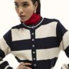 Navy Striped Cardigan