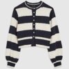 Navy Striped Cardigan