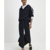 Navy Tipped Hooded Jumper
