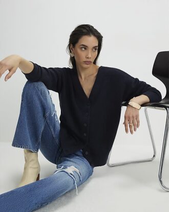 Navy V Neck Cardigan Navy V Neck Cardigan
