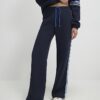 Navy Wide Leg Side Stripe Joggers