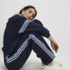 Navy Wide Leg Side Stripe Joggers