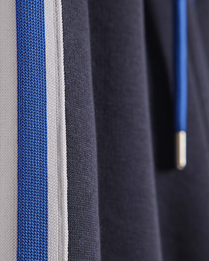 Navy Wide Leg Side Stripe Joggers
