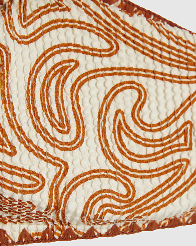 Orange Cornelli Print Bandeau Bikini Top Orange Cornelli Print Bandeau Bikini Top