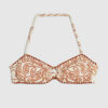 Orange Cornelli Print Bandeau Bikini Top Orange Cornelli Print Bandeau Bikini Top
