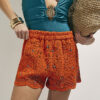 Orange Crochet Embellished Beach Shorts