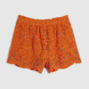 Orange Crochet Embellished Beach Shorts