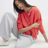 Orange Knitted Long Sleeve Cardigan