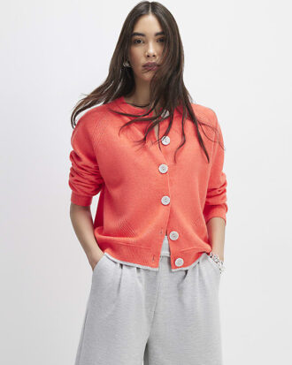 Orange Knitted Long Sleeve Cardigan Orange Knitted Long Sleeve Cardigan