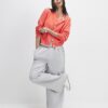 Orange Knitted Long Sleeve Cardigan