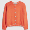 Orange Knitted Long Sleeve Cardigan