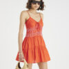 Orange Sleeveless Mini Beach Dress