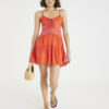 Orange Sleeveless Mini Beach Dress