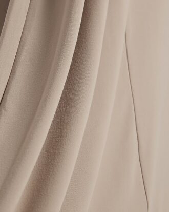 Petite Beige Fitted Waist Maxi Dress