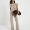 Petite Beige Knitted Waistcoat