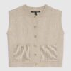 Petite Beige Knitted Waistcoat