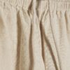 Petite Beige Linen Blend Wide Leg Trousers