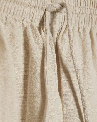 Petite Beige Linen Blend Wide Leg Trousers