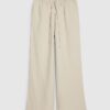 Petite Beige Linen Blend Wide Leg Trousers
