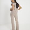 Petite Beige Wide Leg Knitted Trousers