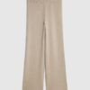 Petite Beige Wide Leg Knitted Trousers