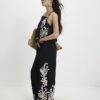 Petite Black Embroidered Wide Leg Trousers