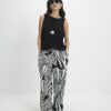 Petite Black Linen Blend Printed Trousers