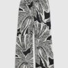 Petite Black Linen Blend Printed Trousers