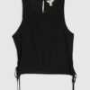 Petite Black Linen Blend Tank Top