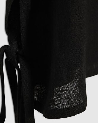 Petite Black Linen Blend Tank Top