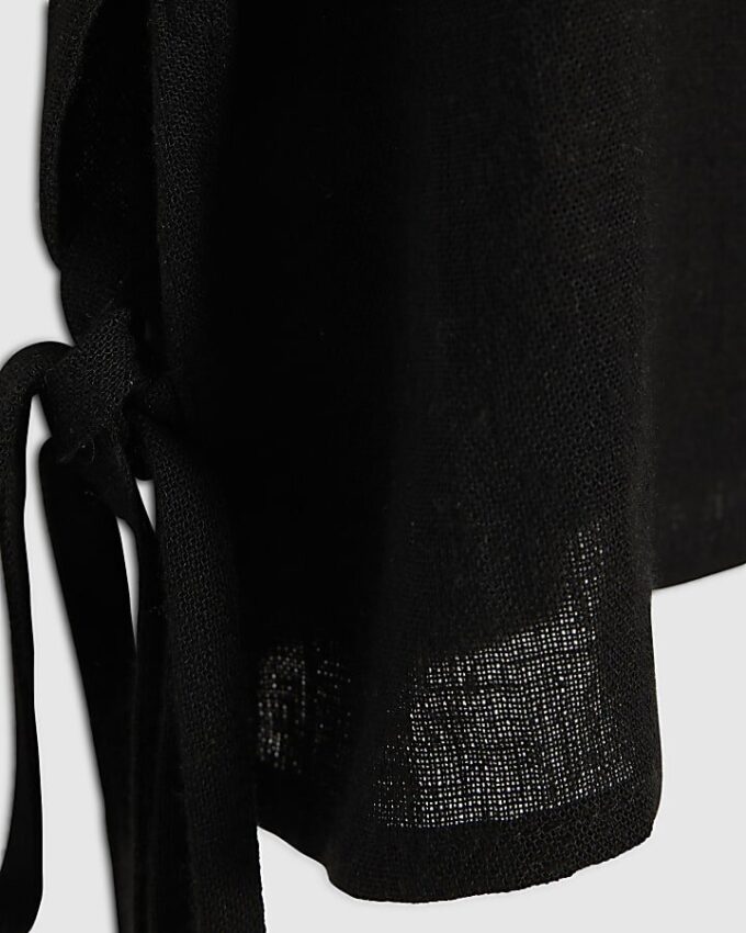 Petite Black Linen Blend Tank Top