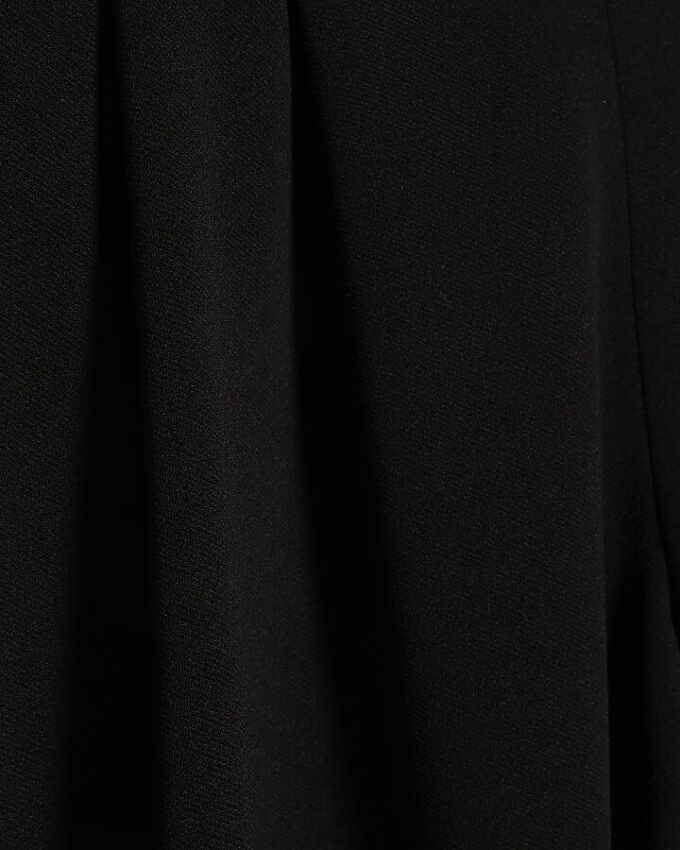 Petite Black Pleated Balloon Leg Trousers