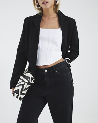 Petite Black Relaxed Straight Jeans