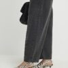 Petite Black Seamed Barrel Leg Jeans