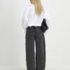 Petite Black Seamed Barrel Leg Jeans